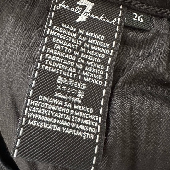 7 For All Mankind High Waist Slim Kick Black Stretch Tuxedo Stripe Jean Size 26 - Picture 10 of 14